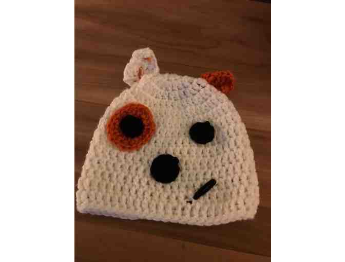 One Hand Crocheted Child's Hat *Made in Starksboro! *Cute Doggie Face! - Photo 1