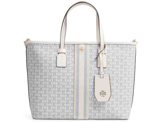 Tory Burch New Ivory Gemini Link Canvas Small Tote - Photo 1