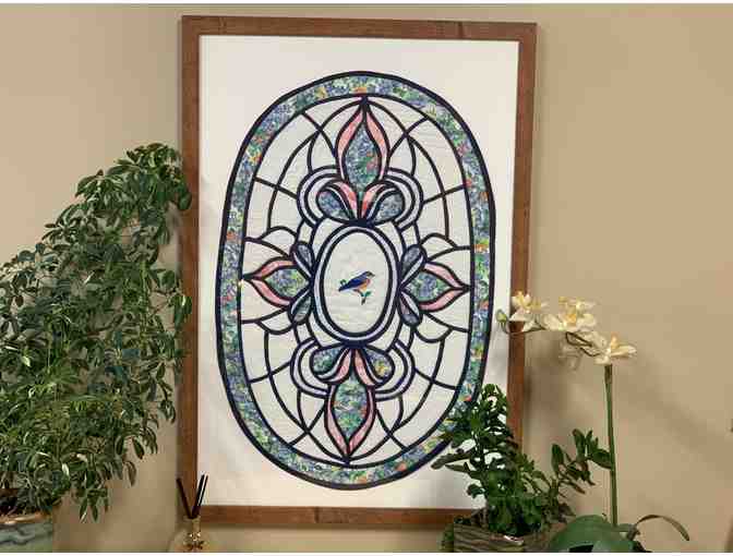 25x37 Framed Quilted Stain Glass Wall Hanging - Photo 1