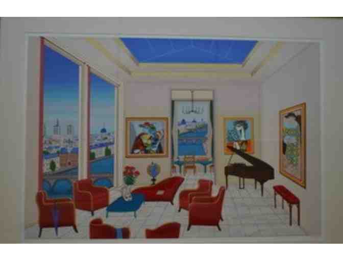 Francois 'Fanch' Ledan Signed Serigraph, 'Interior with Four Piccassos'