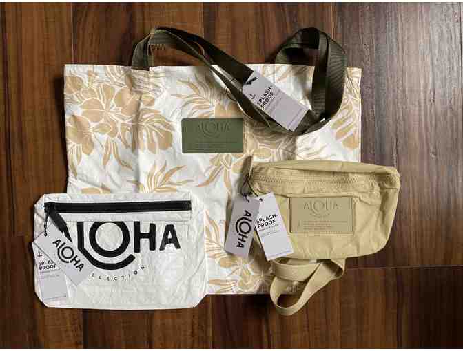 Mini Hip Pack, Reversible Tote and Pouch Set - Aloha Collection