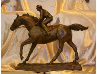 Morning Workout: Richly Detailed Bronze Casting of Seabiscuit In Action