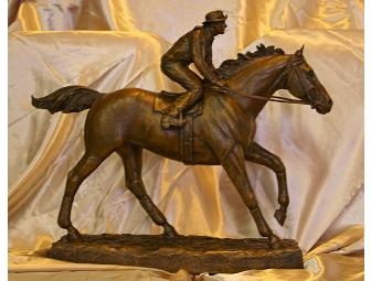 Morning Workout: Richly Detailed Bronze Casting of Seabiscuit In Action