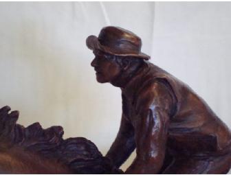 Morning Workout: Richly Detailed Bronze Casting of Seabiscuit In Action