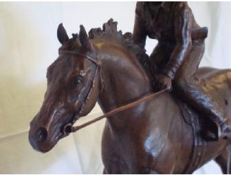 Morning Workout: Richly Detailed Bronze Casting of Seabiscuit In Action