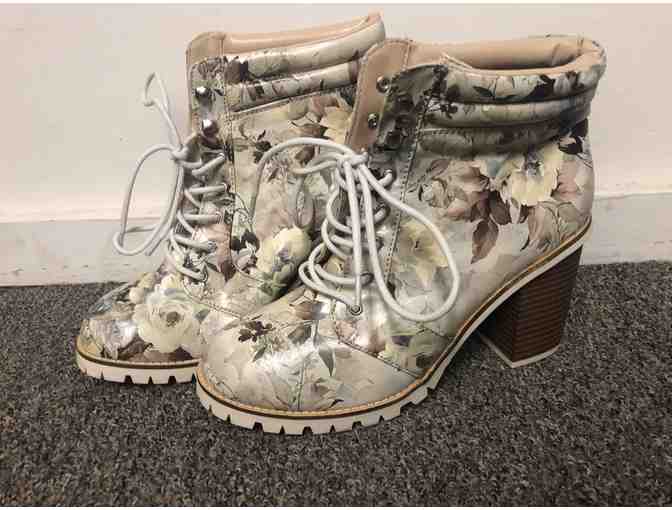 Flower Heeled Boots - Size 8.5