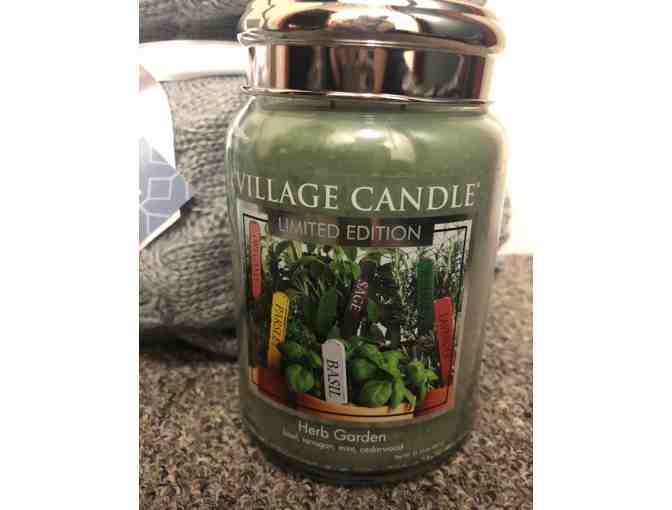 Gray Throw & Scented Candle