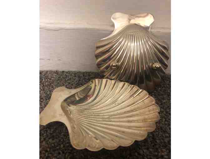 Two Tiffany & Co  Sterling Silver Clam Shell Dishes