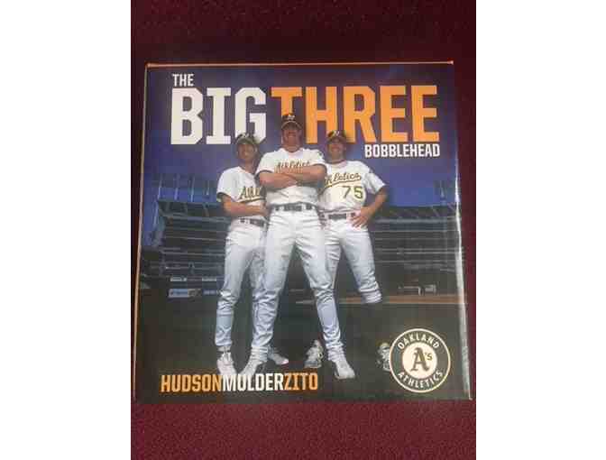 THE BIG THREE BOBBLEHEAD - Hudson, Mulder, Zito ( Oakland Athletics)