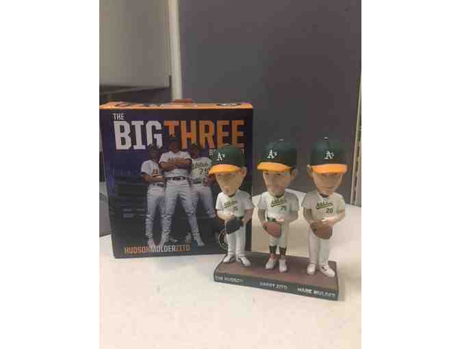 THE BIG THREE BOBBLEHEAD - Hudson, Mulder, Zito ( Oakland Athletics)