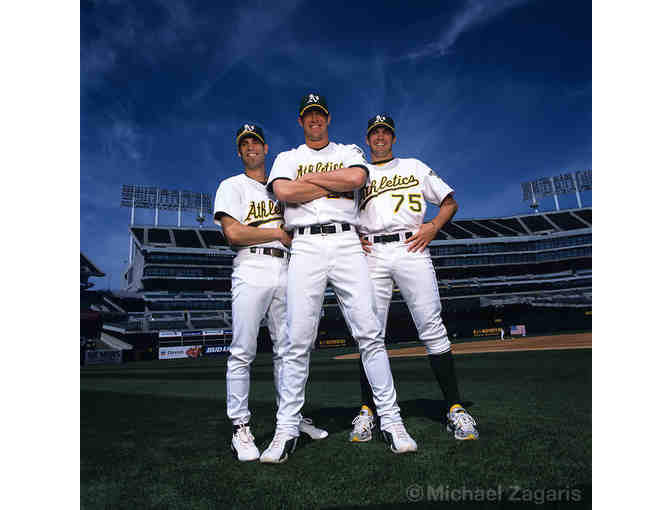 THE BIG THREE BOBBLEHEAD - Hudson, Mulder, Zito ( Oakland Athletics)