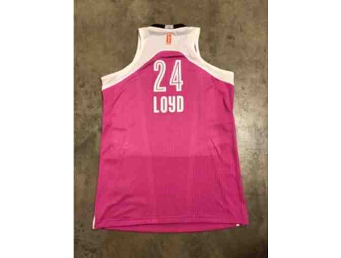 Jewell Loyd Autographed Game Worn Pink BHA Jersey