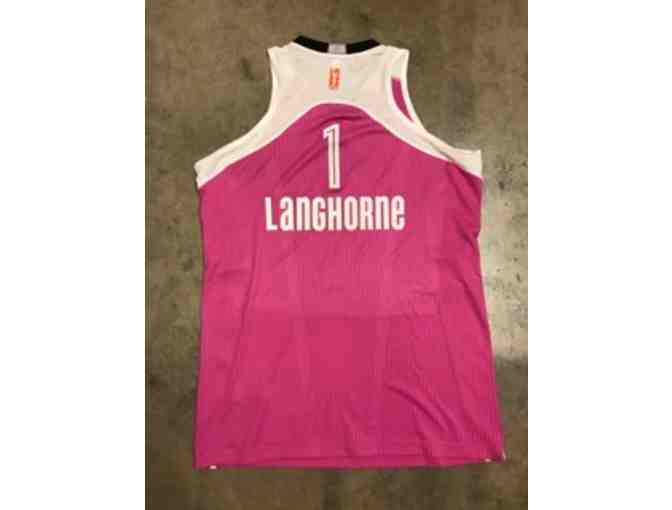 Crystal Langhorne Autographed Game Worn Pink BHA Jersey