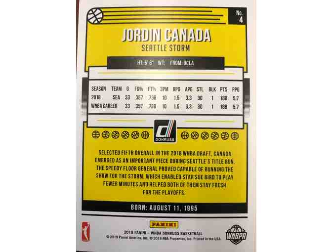 2019 Jordin Canada SIGNED Storm Trading Card