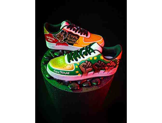 Noelle Quinn SIGNED Worn Custom Painted Air Force 1, size 11