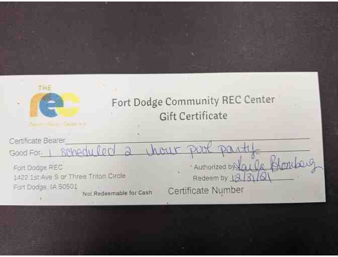 Fort Dodge REC Gift Card for 2 hour pool party - Photo 1