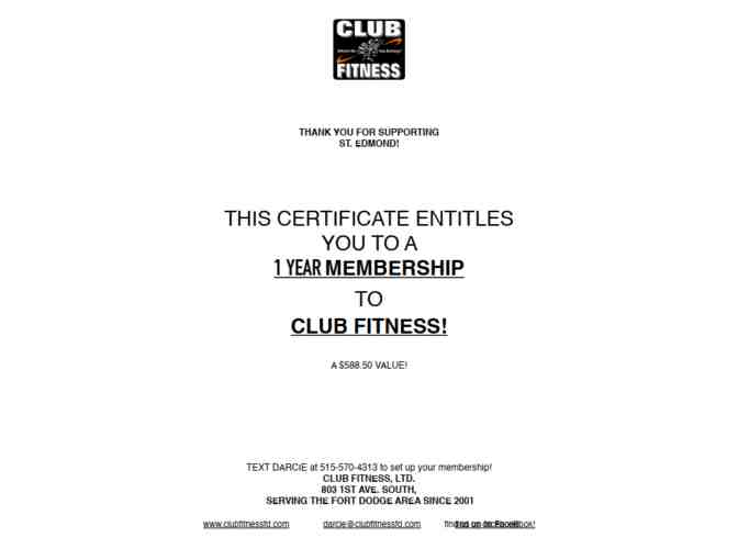 Club Fitness 1 Year Membership