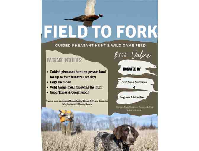 Field to Fork Pheasant Hunting Experience