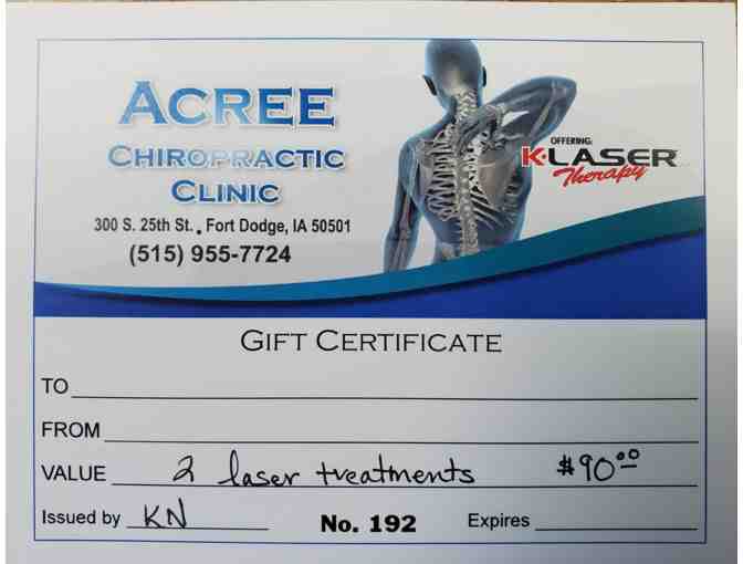 2 laser treatments from Acree Chiropractic