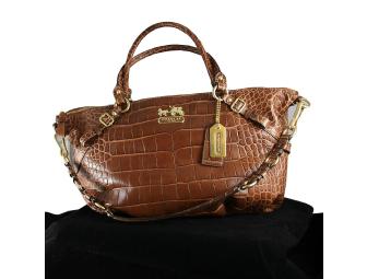 Coach's Limited Edition Madison Handbag - Toffee Colored Embossed Croc