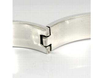 Black Bangle Bracelet in Silver with Two Labradors Made by Exquisite Jewelry Maker FineArf