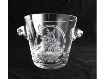 Dog-Theme Etched Glass Ice Bucket & Matching Glasses
