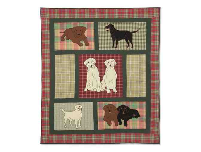 Quilted Dog Throw with Labrador Retriever Pattern -- by Orvis