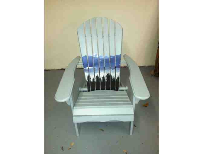 Solid Wood Adirondack Chair with Scene from the Swiss Alps