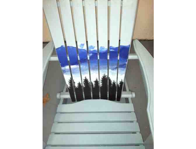 Solid Wood Adirondack Chair with Scene from the Swiss Alps