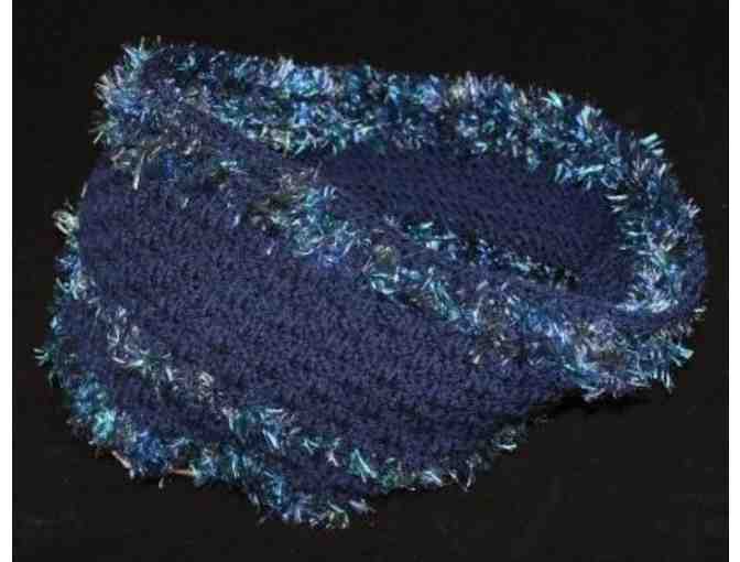 Hand Knit Dark Blue Cowl