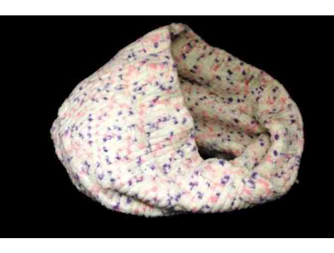 Hand Knit Lavender and Pink Soft Fluffy Cowl