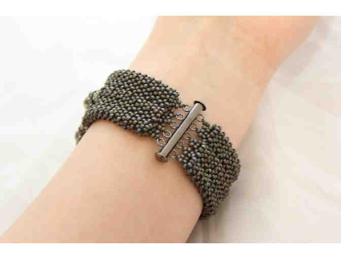 Green and Brown Three-Strand Bulb Bracelet