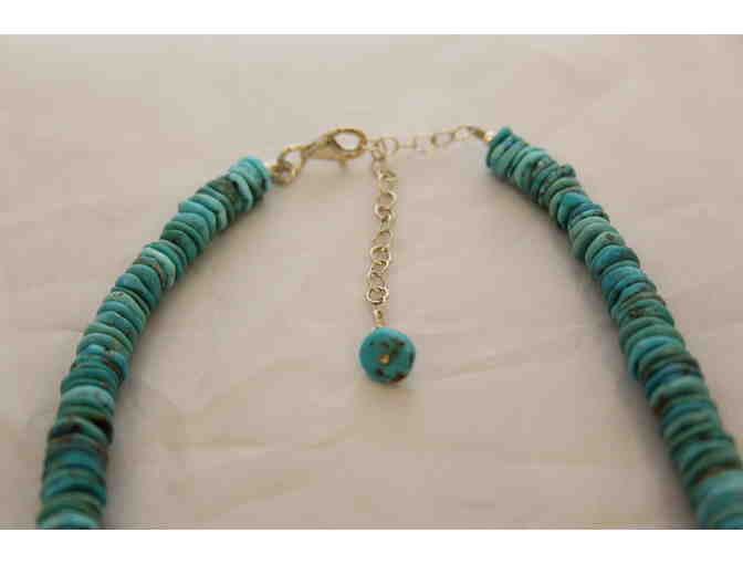 Light Turquoise Rondelle Necklace with Delicate Silver Extensions