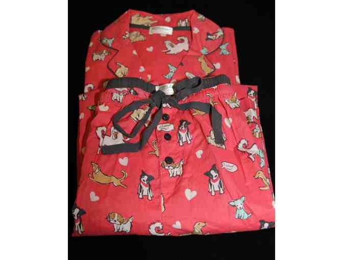 'I Woof You' Pink Dog Women's Pajama Set - Size Medium