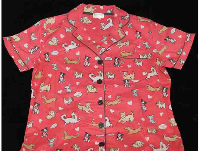 'I Woof You' Pink Dog Women's Pajama Set - Size Medium