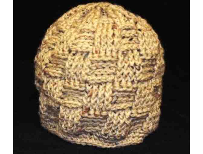 Brown Basket Weave Crocheted Hat