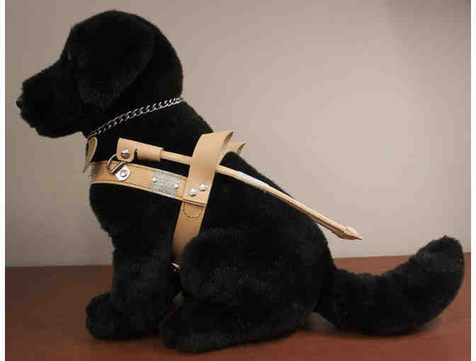 Black Lab Plush in Harness named Denim