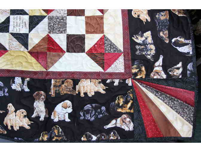 Handmade Quilt in Shades of Black, Tan, Chocolate and Golden