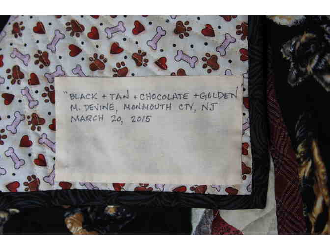 Handmade Quilt in Shades of Black, Tan, Chocolate and Golden