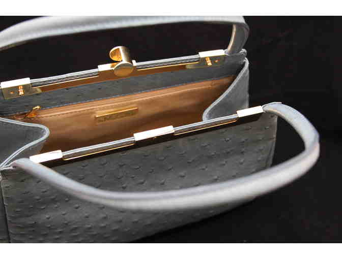 Blue Ostrich Leather Handbag