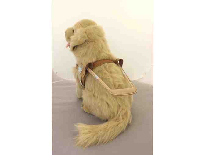 Seated Golden Retriever Plush in Harness