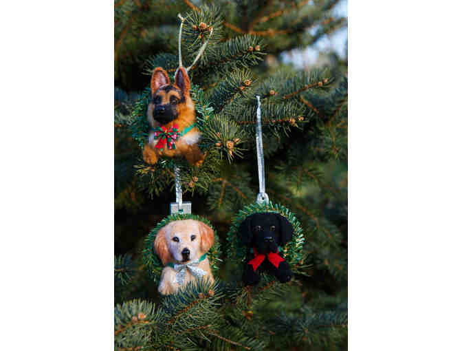 Trio of Tree Ornaments-Labrador retriever, Golden retriever & German shepherd