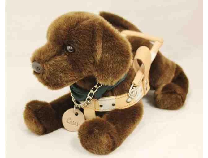 Caddy the Chocolate Lab Puppy Plush in Harness