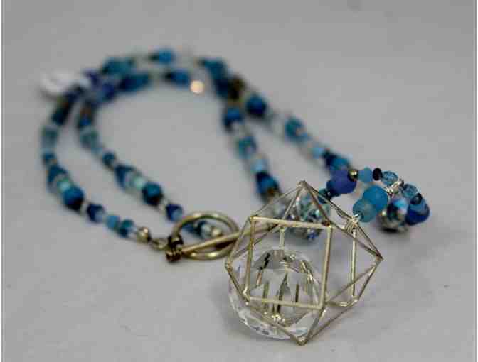 Caged Gem Necklace with Beading