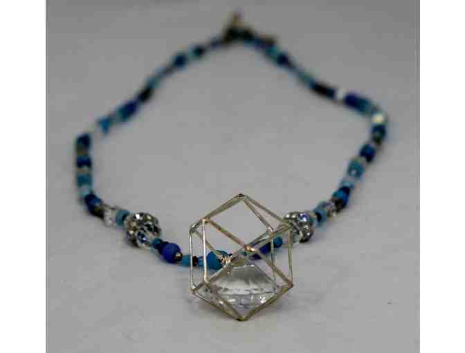 Caged Gem Necklace with Beading