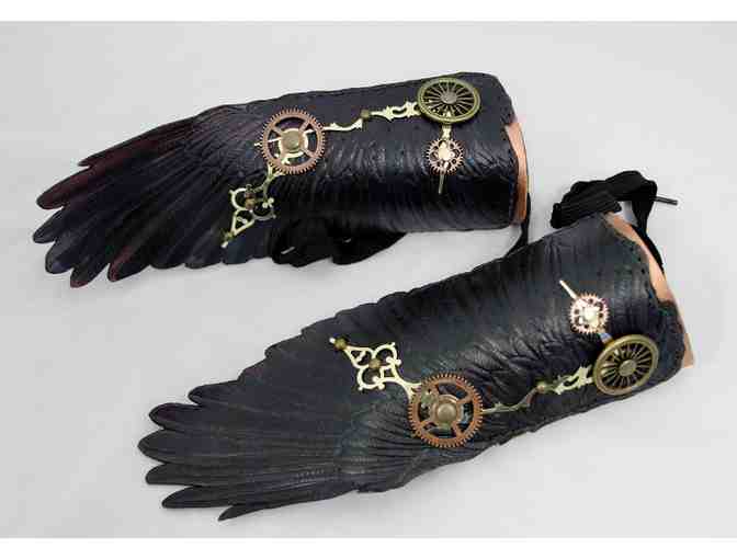 Steampunk Raven's Wing Arm Bracers