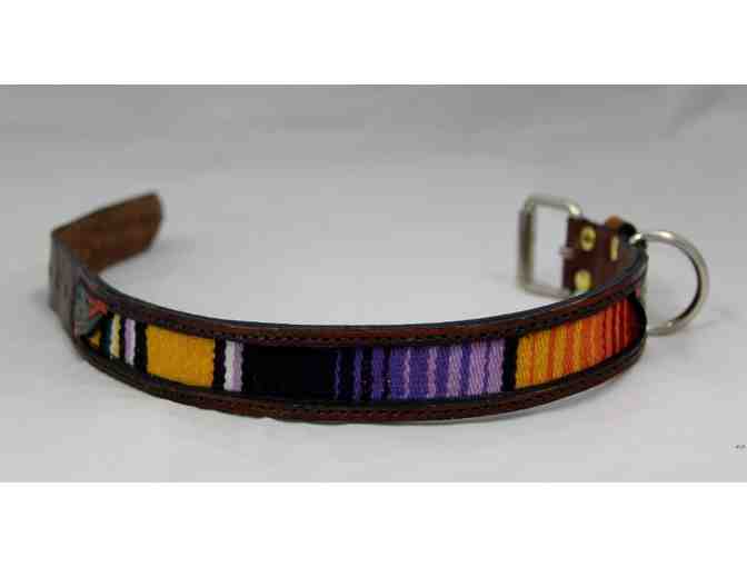 Large Leather Dog Collar with Southwest Theme