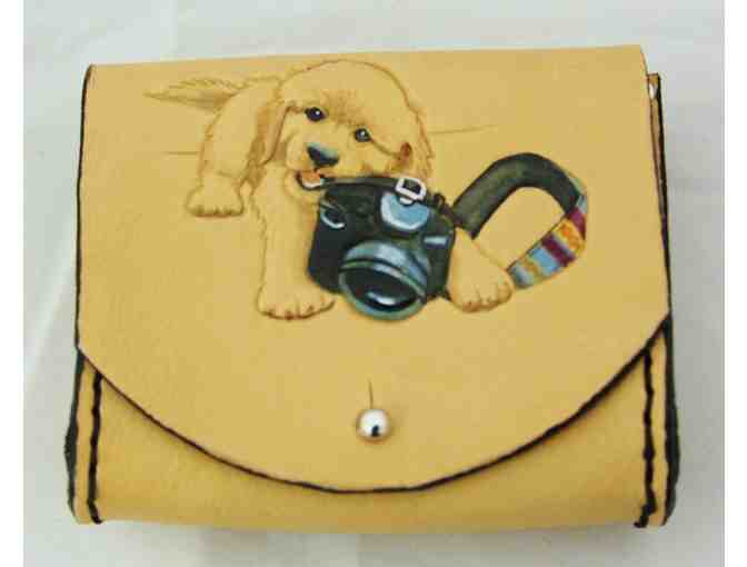 Leather Golden Retriever Puppy Belt Pouch