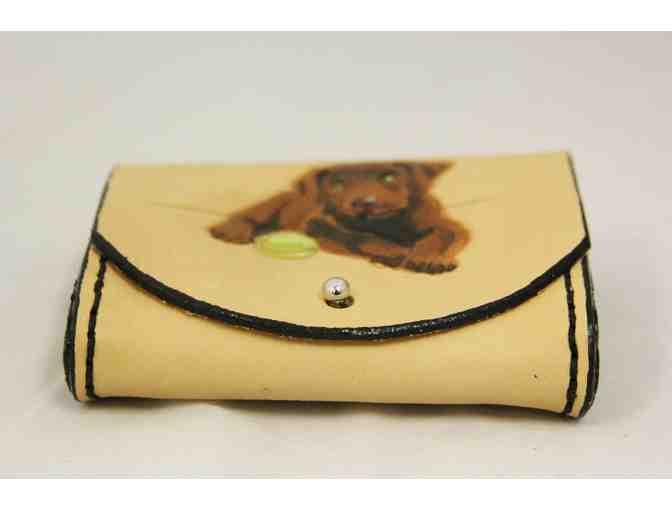 Leather Chocolate Lab Puppy Belt Pouch