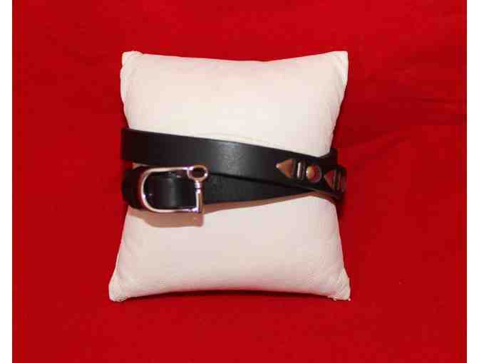 Heart Eye Dogs, Studded Double Black Leather Band